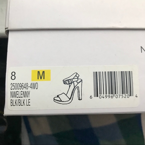 Nine West Elenny Black Leather/Cork Heels Size 8 - Picture 8 of 8